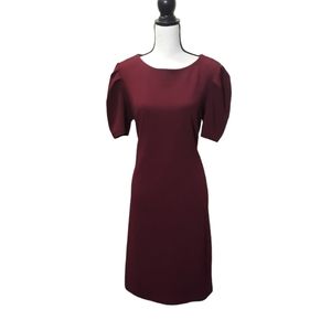 Liz Claiborne dress Pleated sleeve size 12. Color burgundy.